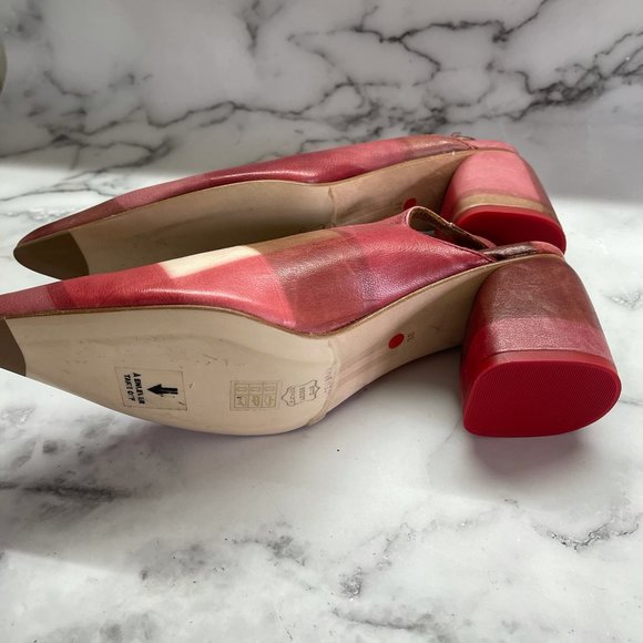 Miista Plaid Print Slingback Heel in Red NWOT - Picture 8 of 8